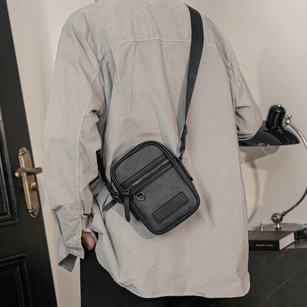 Túi đeo chéo nam, túi nam nhỏ gọn/mini da PU cao cấp có lót vải polyester  túi da phong cách trẻ trung năng động TDC030