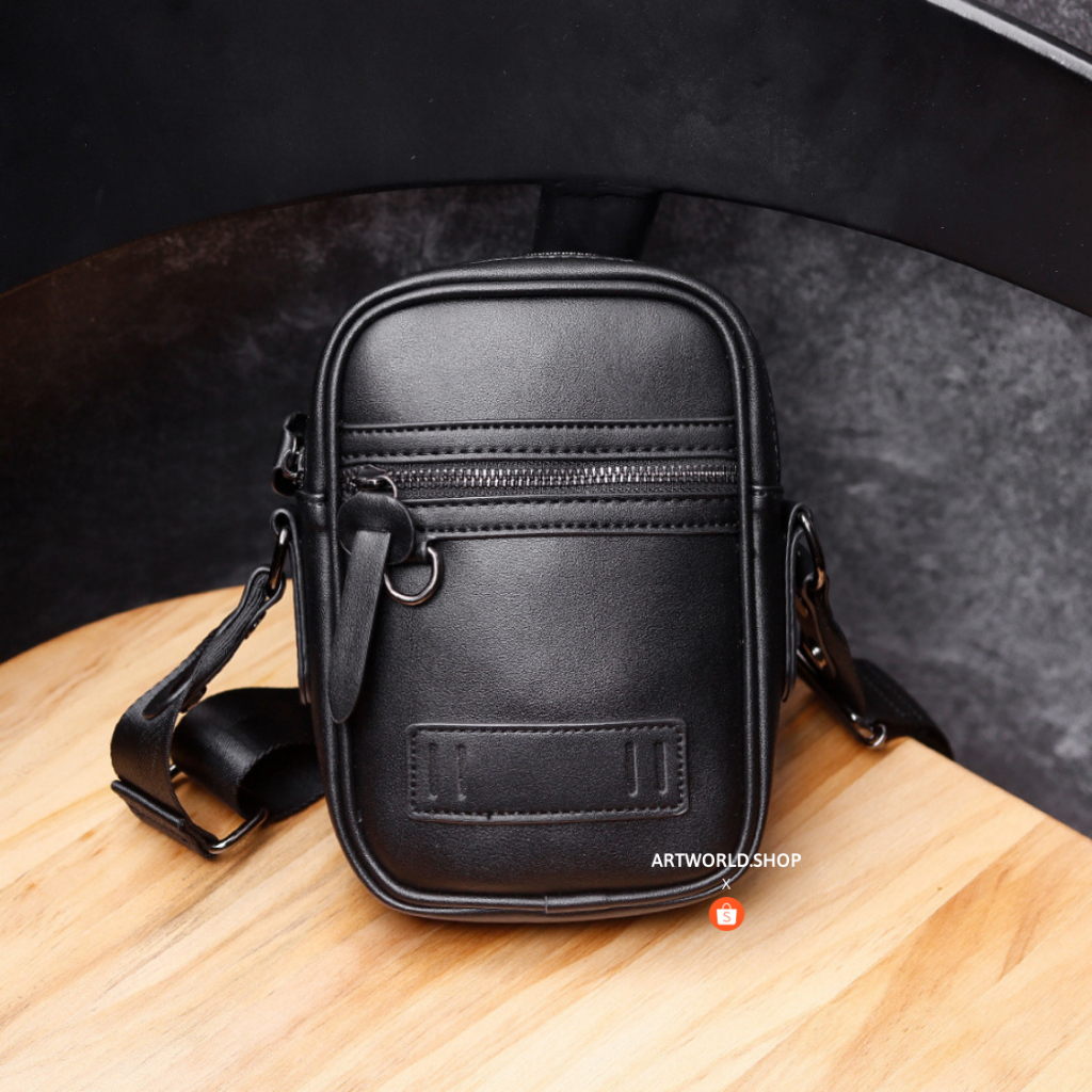 Túi đeo chéo nam, túi nam nhỏ gọn/mini da PU cao cấp có lót vải polyester  túi da phong cách trẻ trung năng động TDC030