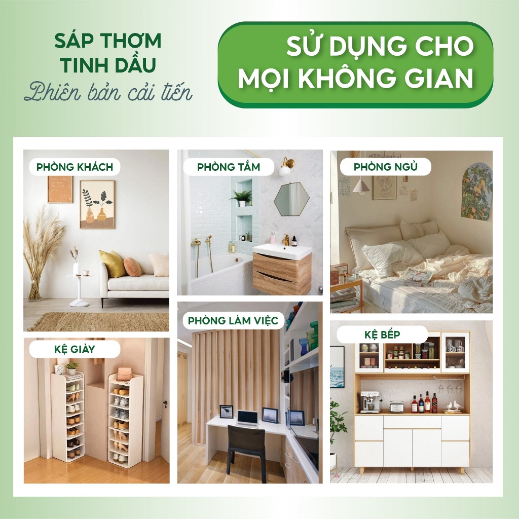 Sáp thơm tinh dầu sả đuổi muỗi , đuổi côn trùng kiến gián, khử mùi, làm thơm phòng Purevess