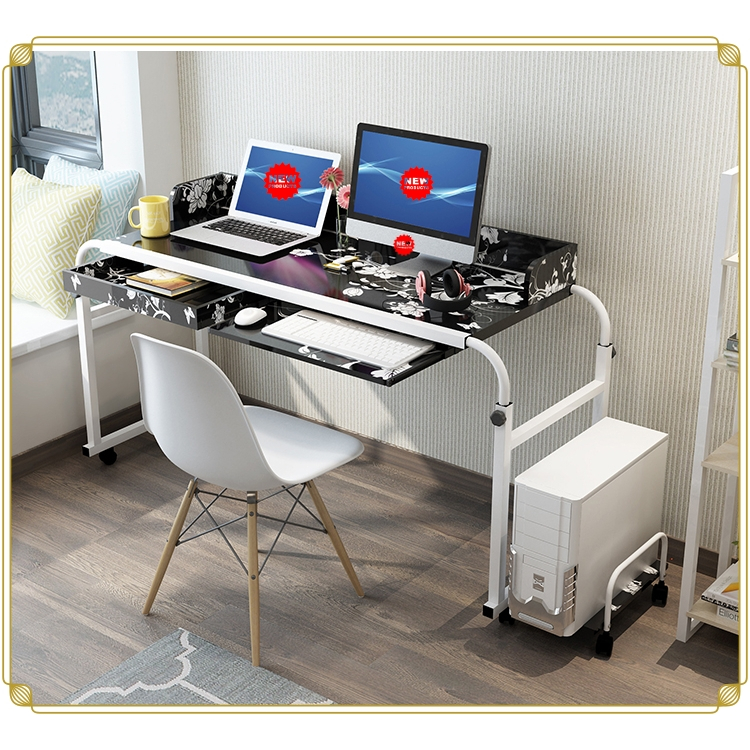 Bàn làm việc lười phong cách Châu Âu , Bàn lười đa năng có bánh xe, chốt khóa tiện lợi