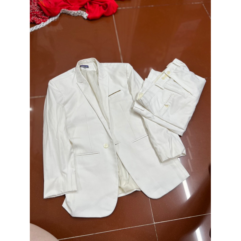 Vest trắng 1 nút size 4, vest nam, vest chú rể