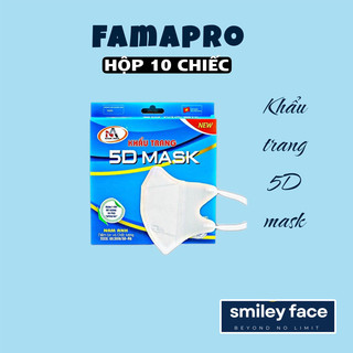 Khẩu trang 5D Famapro Màu Trắng (10 cái/hộp)
