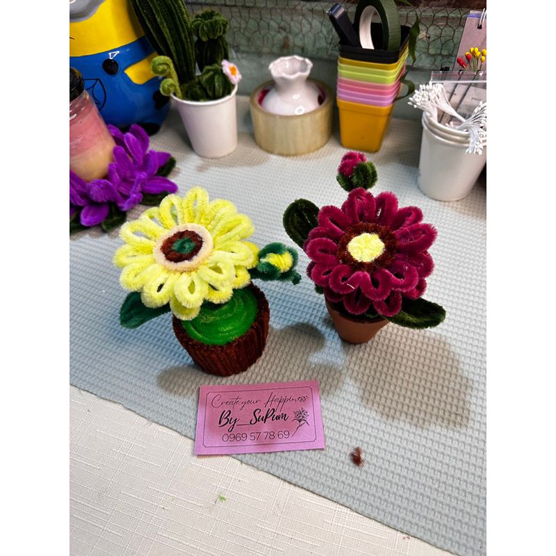Chậu hoa mini handmade để bàn