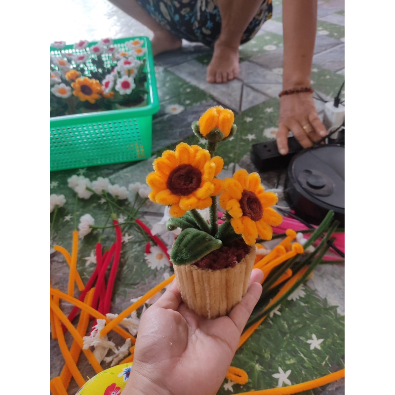 Chậu hoa mini handmade để bàn