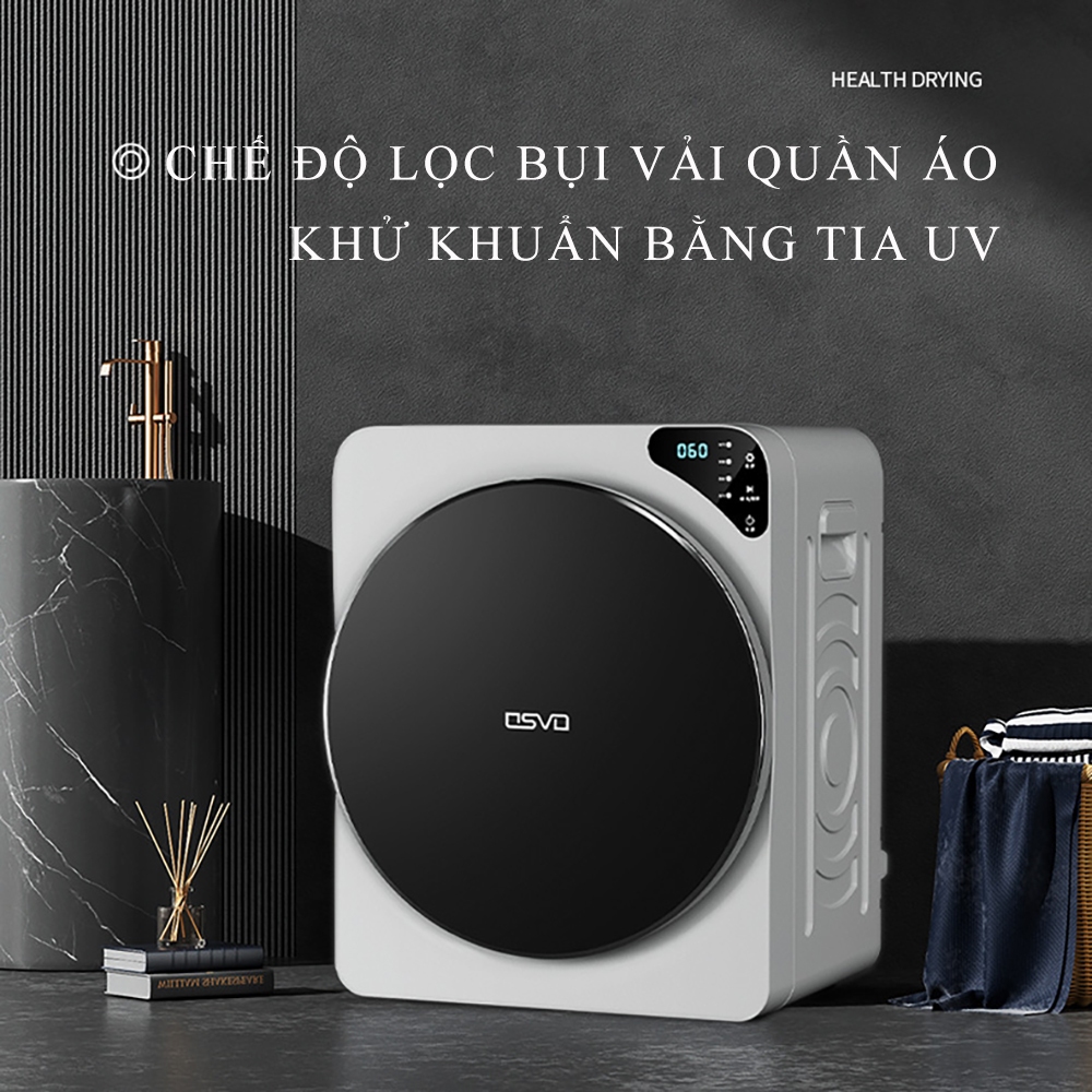 Máy sấy quần áo chăn ga cao cấp nóng lạnh 3 chiều riêng biệt, sấy khô, khử trùng tia cực tím, lọc bụi bẩn, bông dư thừa