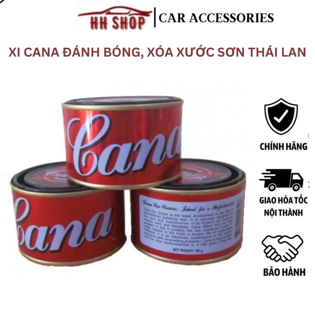 Xi Cana Đánh Bóng Xóa xây sát Sơn xe ô tô, xe máy -CHÍNH HÃNG- Kem Đánh Bóng Xi Cana 100g - 220g nhập khảu Thái Lan