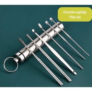 Bộ lấy ráy tai, dụng cụ lấy ráy tai chuyên nghiệp kèm hộp có móc treo