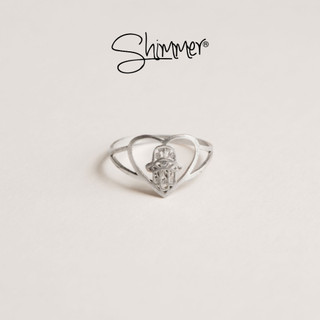 Nhẫn Bạc 925 Shimmer Silver Hình Trái Tim Độc Lạ - Handed