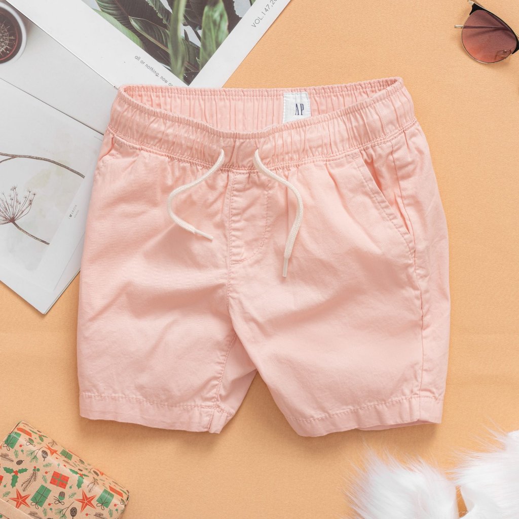 Quần short kaki bé trai lưng thun dây rút có túi cho bé từ 16kg-50kg