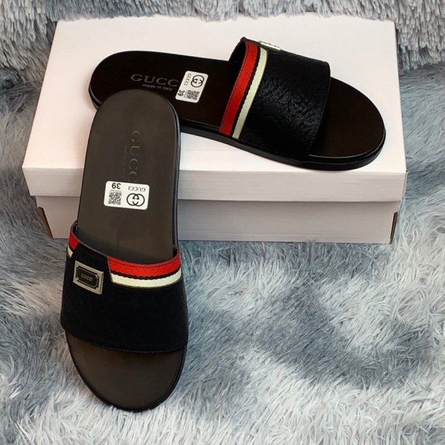 Dép quai ngang nam nữ thời trang   màu đen đủ size 38-43