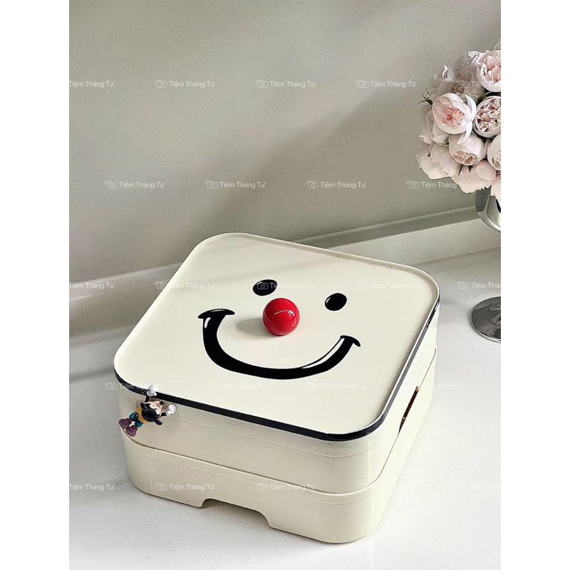 Khay Nhựa Đựng Bánh Kẹo Hoa Quả Smile 1 Tầng Và 2 Tầng