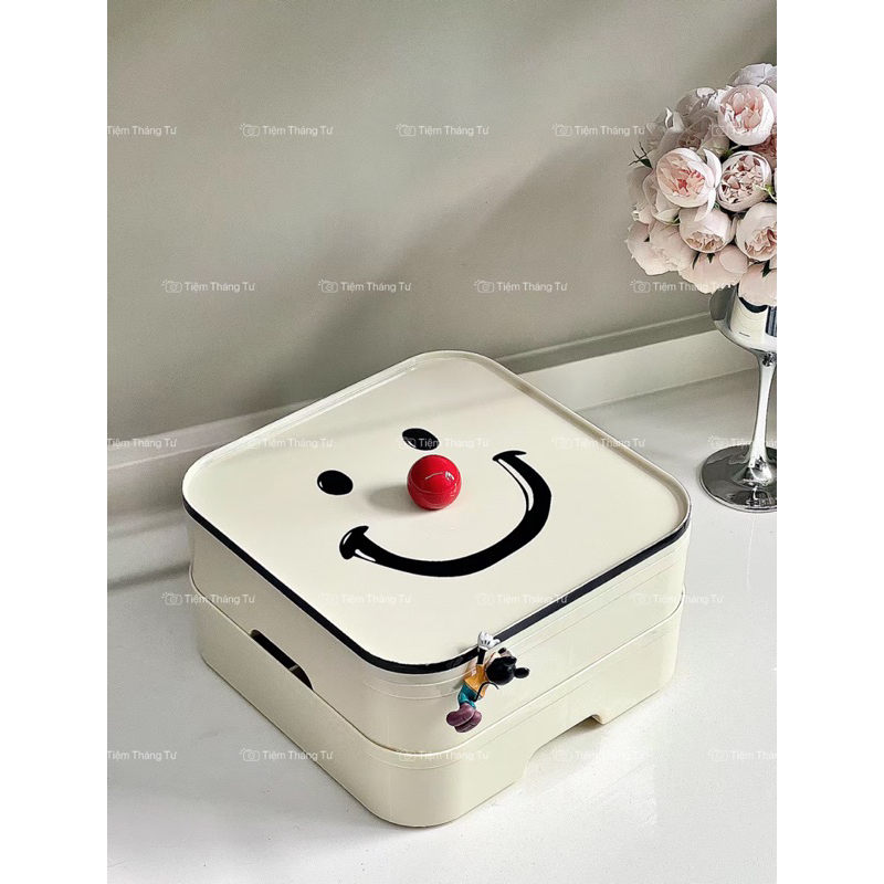 Khay Nhựa Đựng Bánh Kẹo Hoa Quả Smile 1 Tầng Và 2 Tầng