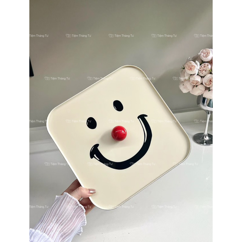 Khay Nhựa Đựng Bánh Kẹo Hoa Quả Smile 1 Tầng Và 2 Tầng