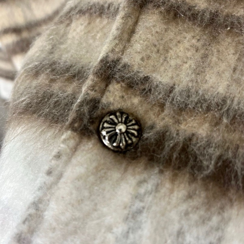 CHROME HEART FUR JACKET - Áo khoác lông cổ bẻ thu đông streetwear