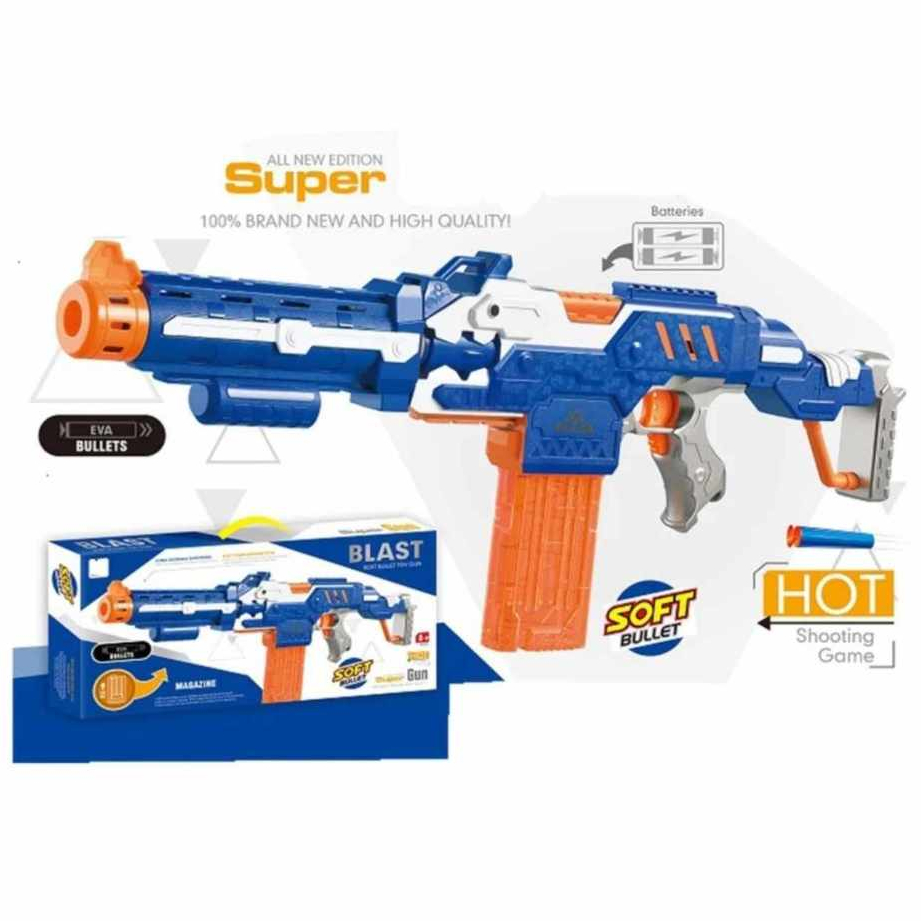 Đồ Chơi Trẻ Em Chạy Pin Blaster Kèm Xốp Và Pin Vận Động Ngoài Trời Kiểu Nerf