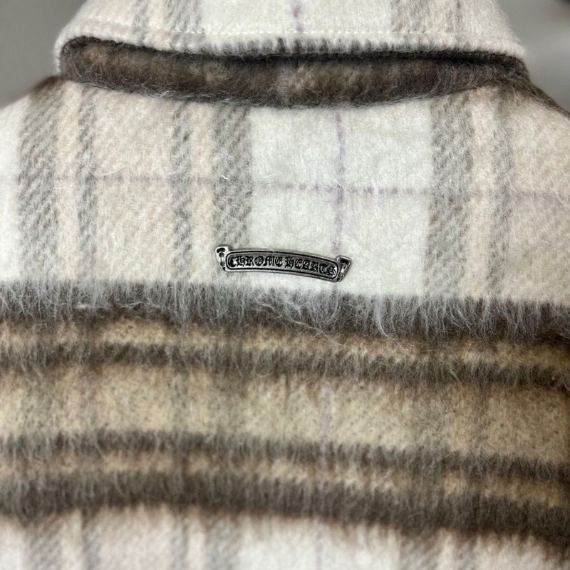 CHROME HEART FUR JACKET - Áo khoác lông cổ bẻ thu đông streetwear