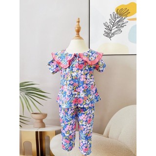 Set bộ đồ cotton bé gái- Bộ pizama cotton xuất bé gái