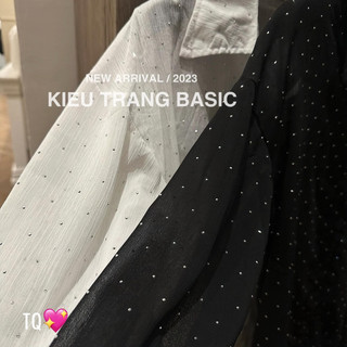 Set Áo Sơmi Tơ Nhũ Miuiu Kèm Sooc Kiều Trang Basic