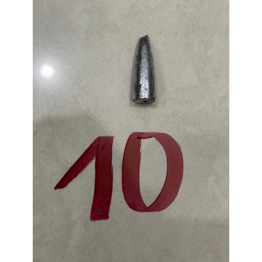 Chì hình đầu đạn trọng lượng 10 - 20 - 30 - 40 dùng trong câu cá.