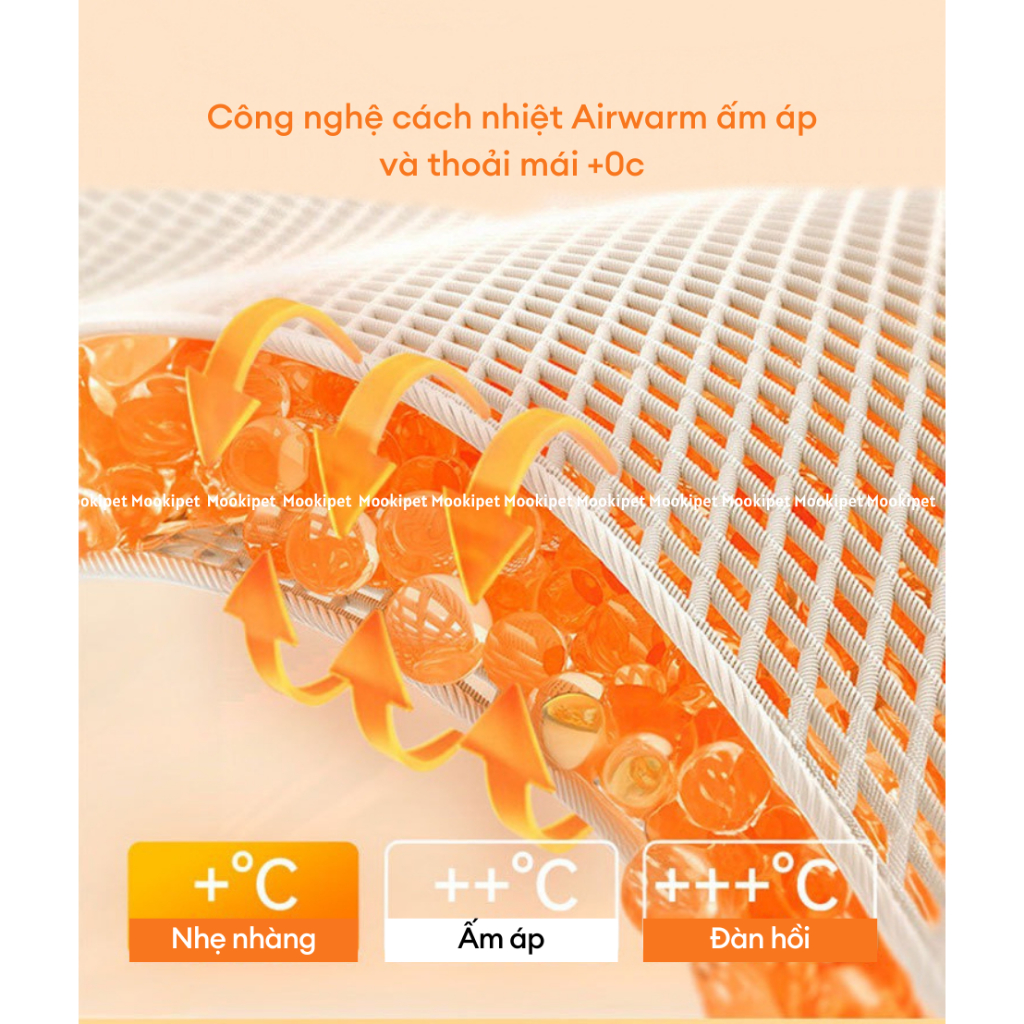 Ổ đệm mùa đông cho chó mèo lót nỉ dày siêu dữ nhiệt Mooki Pet