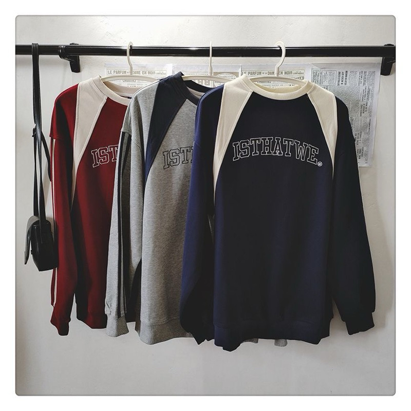 Áo Nỉ Sweater Retro Hàn Quốc phối sọc tay nam nữ form rộng unisex, áo phông dài tay nam nữ phong cách Ulzzang