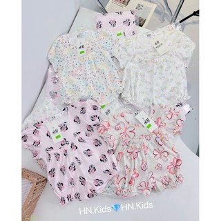 Set đồ bộ cộc cotton bé gái 8-22kg