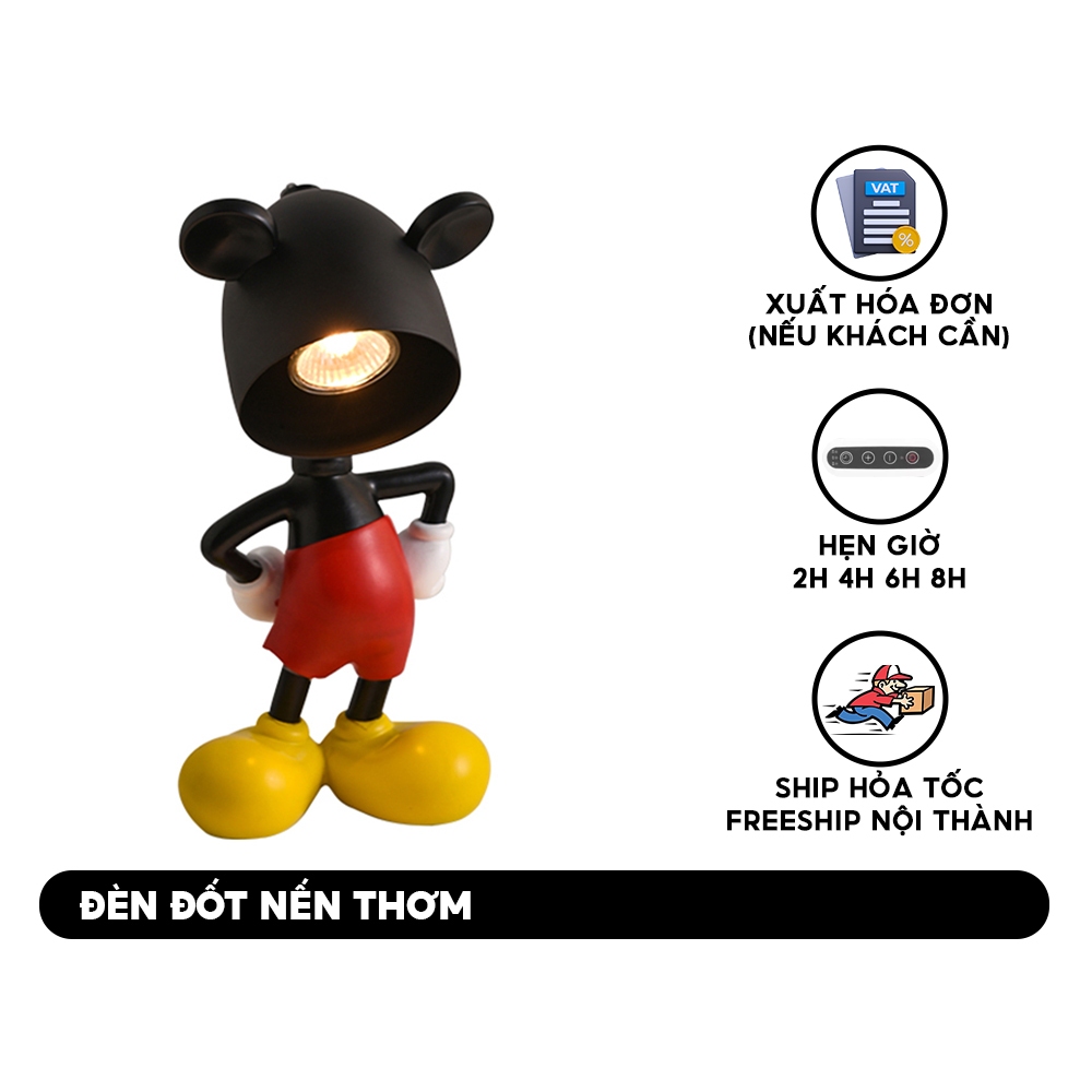 Đèn đốt nến thơm Bath & Body Works có hẹn giờ bật tắt - chỉnh độ sáng - Mẫu Mickey