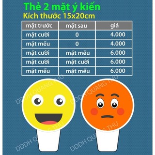 Thẻ đánh giá 2 mặt hình tròn