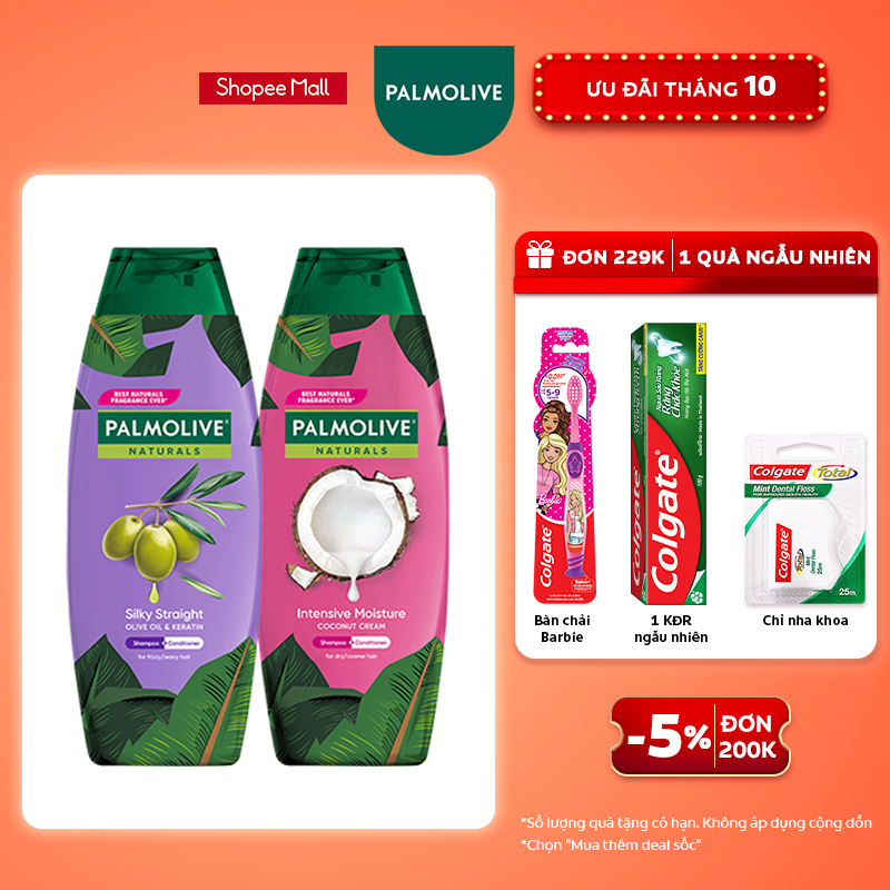 Dầu gội Palmolive kèm dầu xả chiết xuất thiên nhiên 180ml