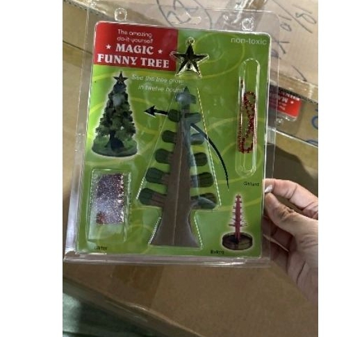 Cây thông noel - Set làm cây thông noel, hoa anh đào bằng giấy thần kì - đồ chơi cây thông nở tuyết - quà giáng sinh