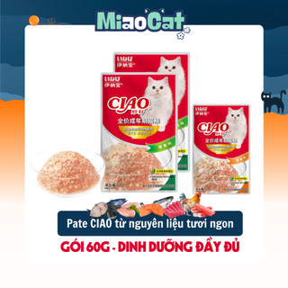 Pate Cho Mèo CIAO Gói 60g Nhiều Vị Bổ Sung Dinh Dưỡng Kích Thích Vị Giác