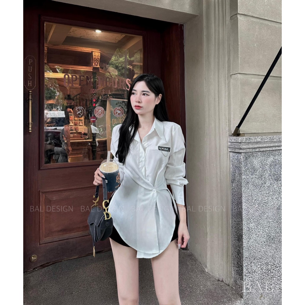 Set áo sơ mi kẻ chèo vạt mix quần short năng động