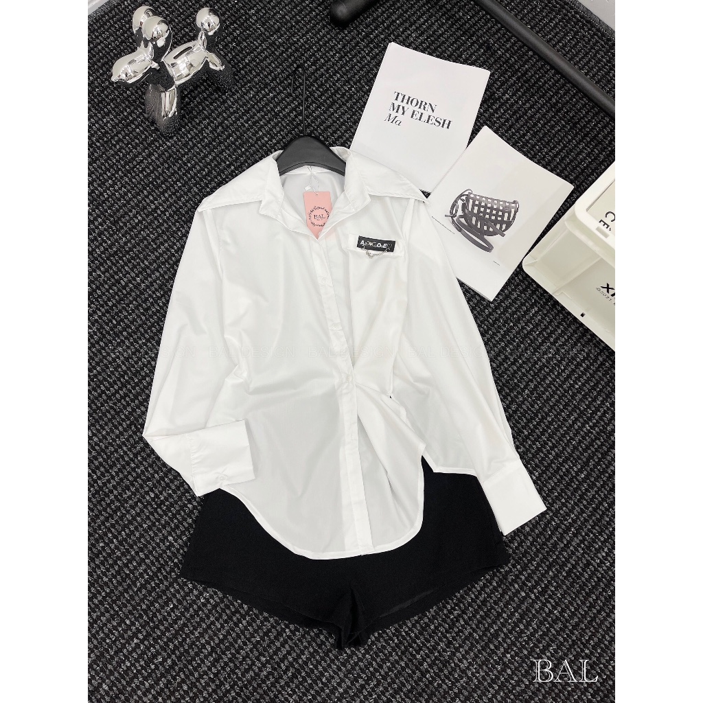 Set áo sơ mi kẻ chèo vạt mix quần short năng động