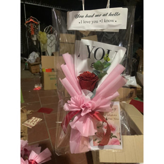 set hoa sáp thường, sáp nhũ, hướng dương kèm túi thiệp