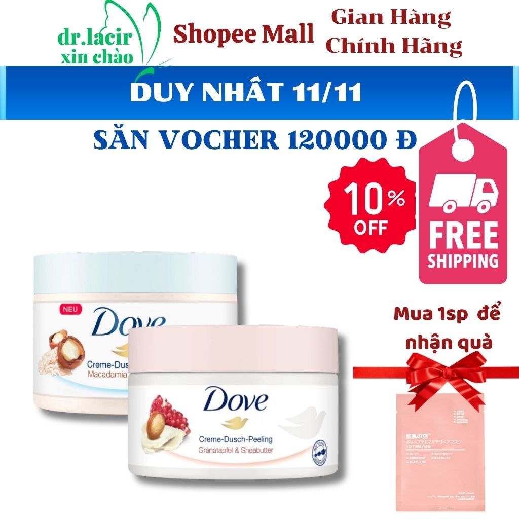 Tẩy Da Chết DOVE Body Giúp Da Mịn Màng Tẩy Tế Bào Chết DOVE Chính Hãng