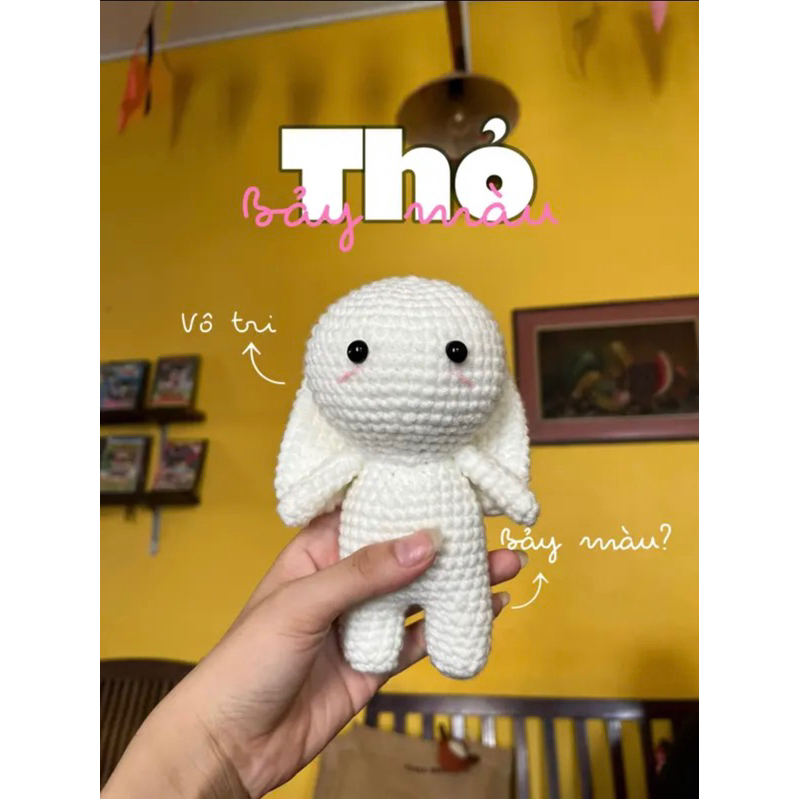 Thỏ bảy màu len handmade