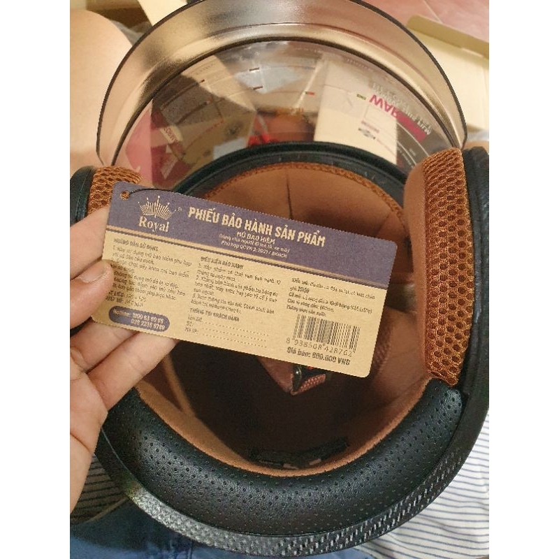 [Hàng chuẩn hãng Royal) Mũ bảo hiểm âm kính m139 đen vân cacbon chống trầy - Nón bảo hiểm 3/4 đầu kính âm royal m139