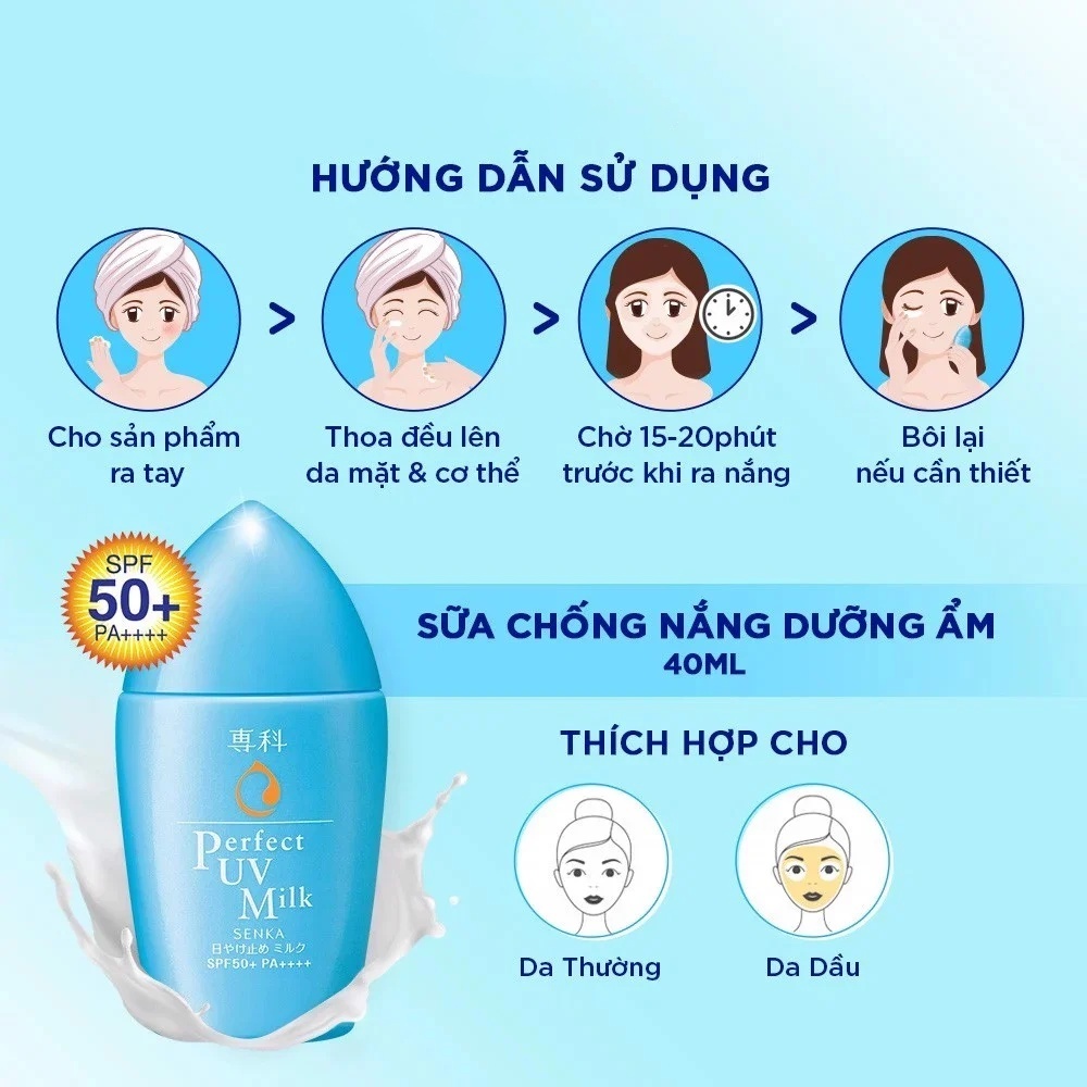 Kem chống nắng Senka Perfect UV Milk 40ML