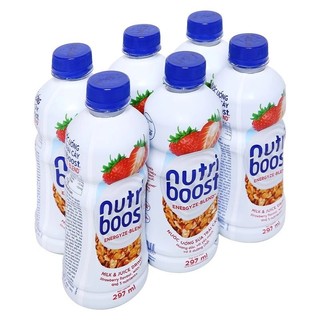 Lốc 6 chai sữa nutri boost hương dâu chai 297ml