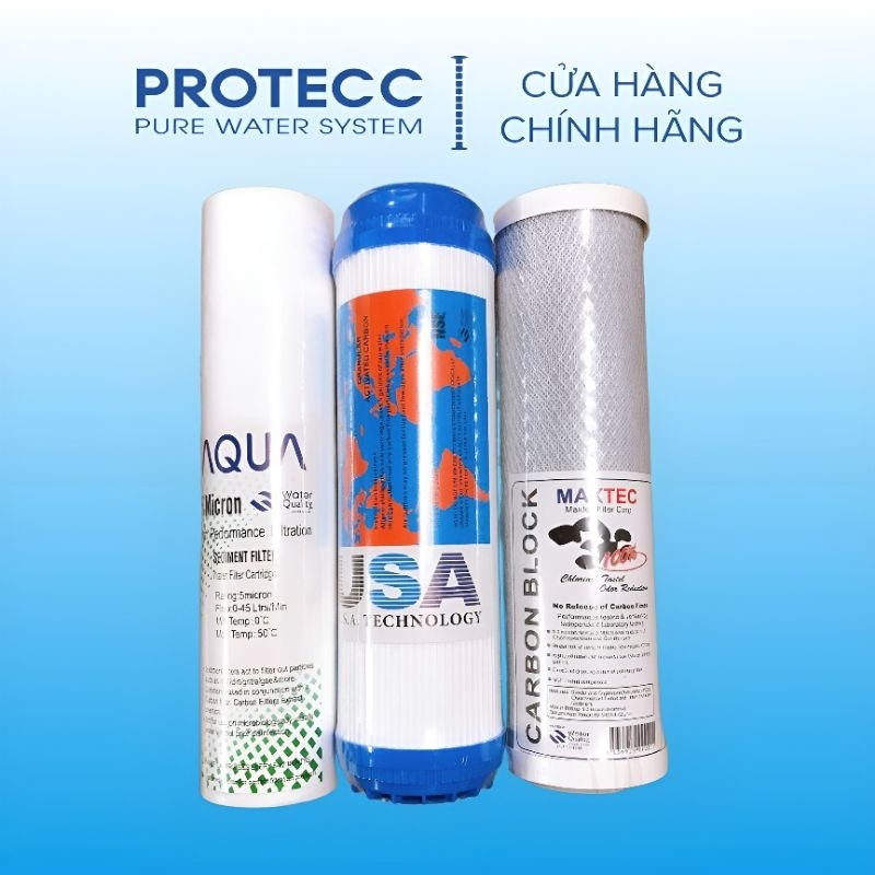 Bộ 3 Lõi Lọc Nước ⚡️ XẢ KHO ⚡️ Cao Cấp 10 Inch - Lõi 1,2,3