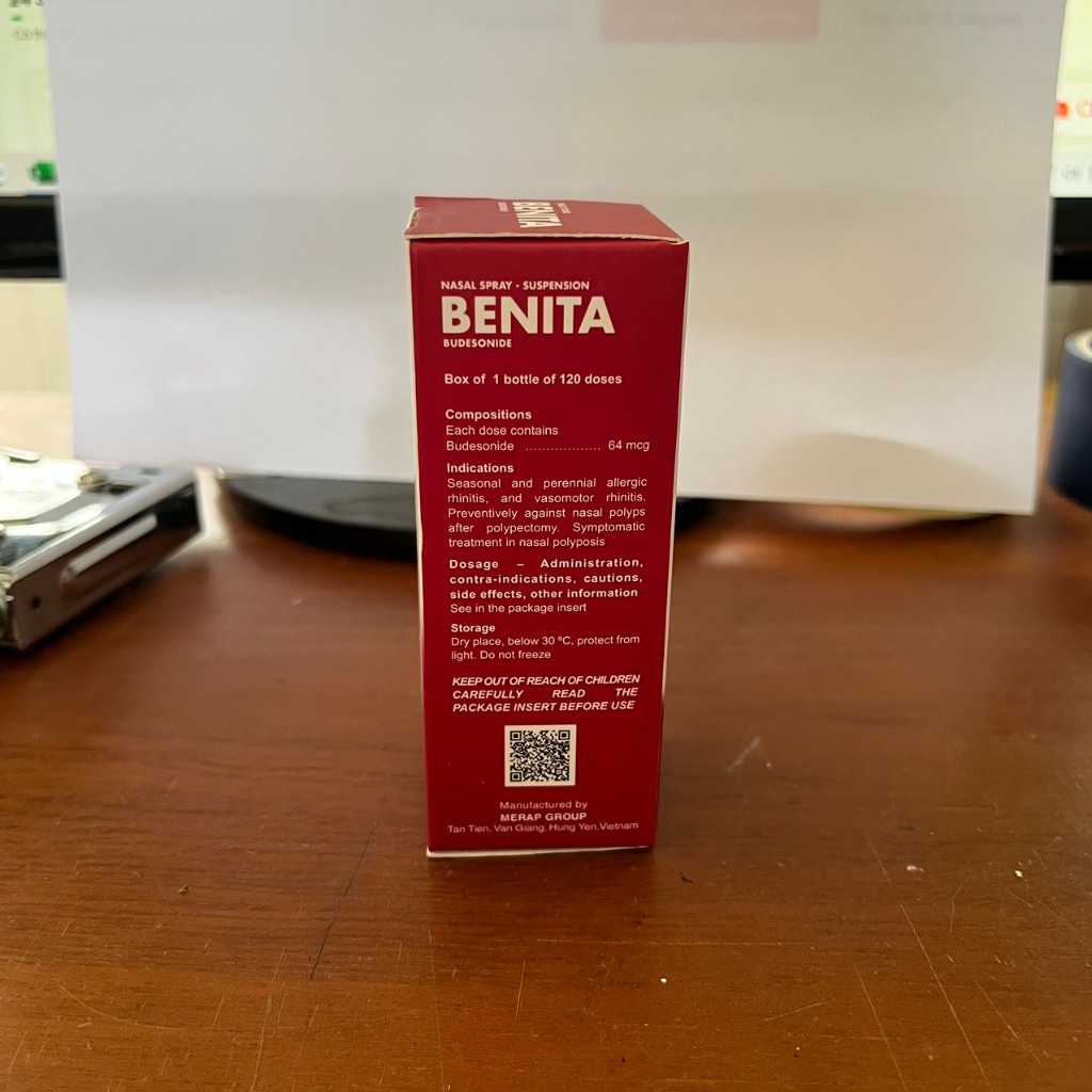 Xịt mũi Benita, chai 120 liều