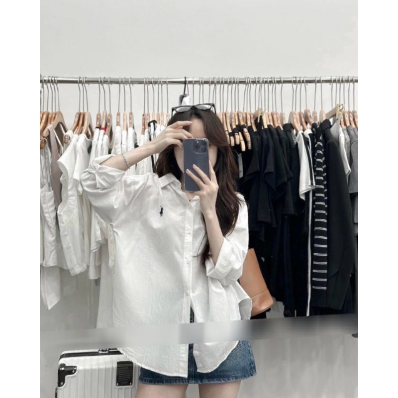 Áo Sơmi Form Rộng Thêu