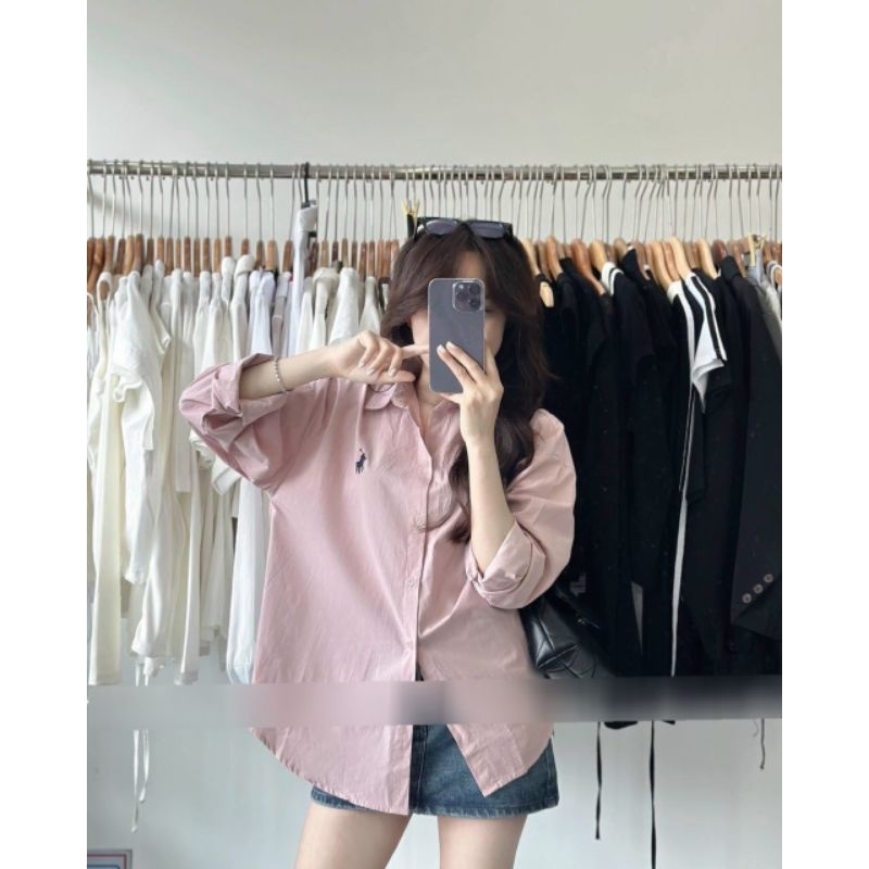 Áo Sơmi Form Rộng Thêu