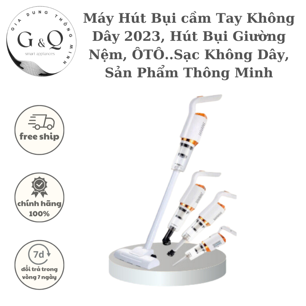 Máy Hút Bụi cầm Tay Không Dây, Hút Bụi Giường Nệm, ÔTÔ..Sạc Không Dây, Sản Phẩm Thông Minh 2023