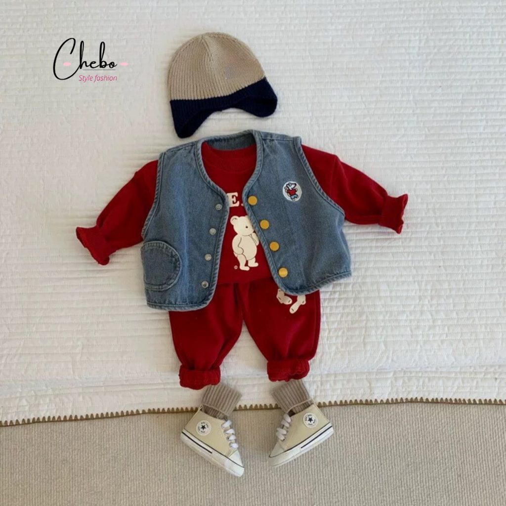 Bộ quần áo nỉ bông cho bé trai bé gái mùa đông size 8-26kg siêu ấm