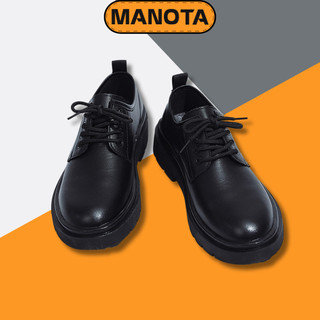 Giày da nam Manota giày đốc trơn basic giày oxfords da mềm đế 5cm tăng chiều cao BT03