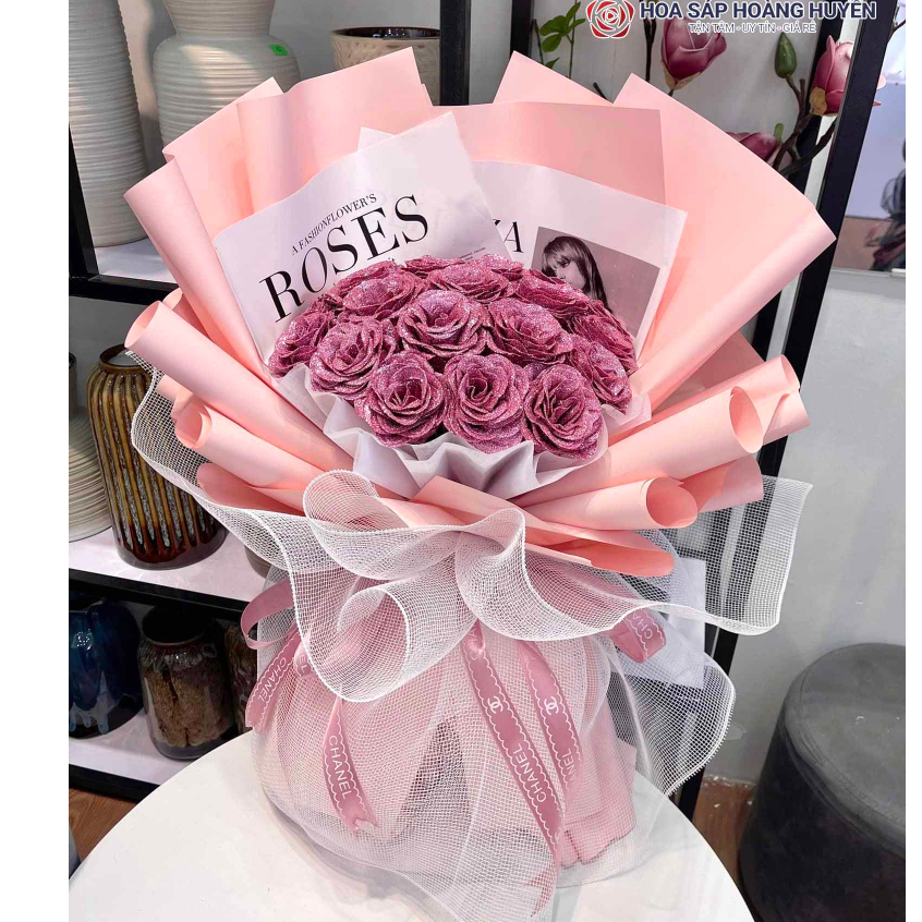 Bó hoa nhũ đỏ 15 bông  | Hoa Hoàng Huyền