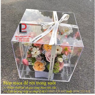 Hộp mica cắm hoa siêu trong suốt