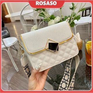 Túi xách nữ đeo chéo đeo vai mẫu mới 2023 khóa gương da PU đi làm đi chơi size 20cm ROSASO TX103