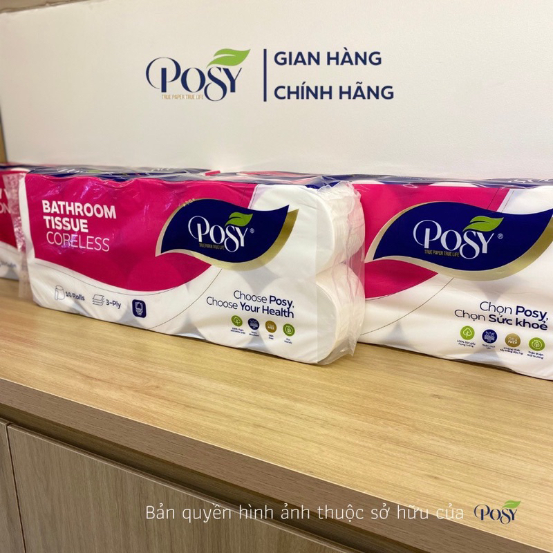 Giấy vệ sinh cao cấp Posy 10 cuộn 3 lớp